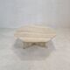 Italian octagon coffee table in travertine, 1980s