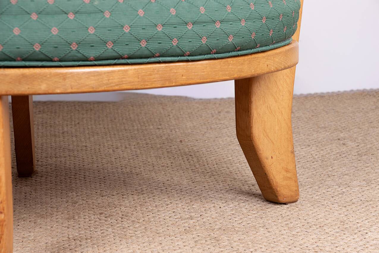 Grand French armchair in solid oak, Guillerme and Chambron Your House