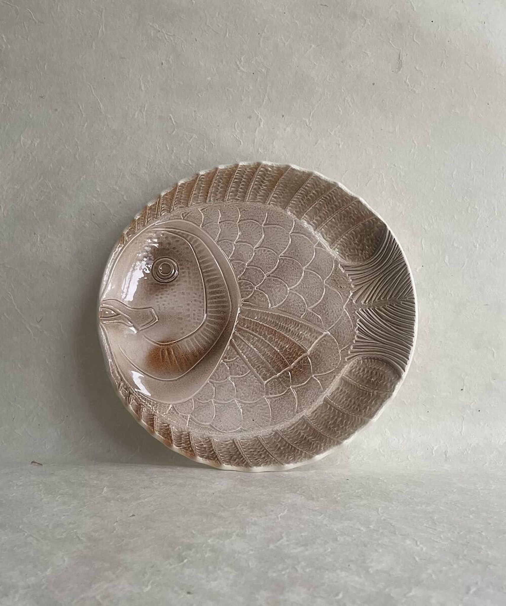 Set of 6 fish plates in ceramic – Sarreguemines