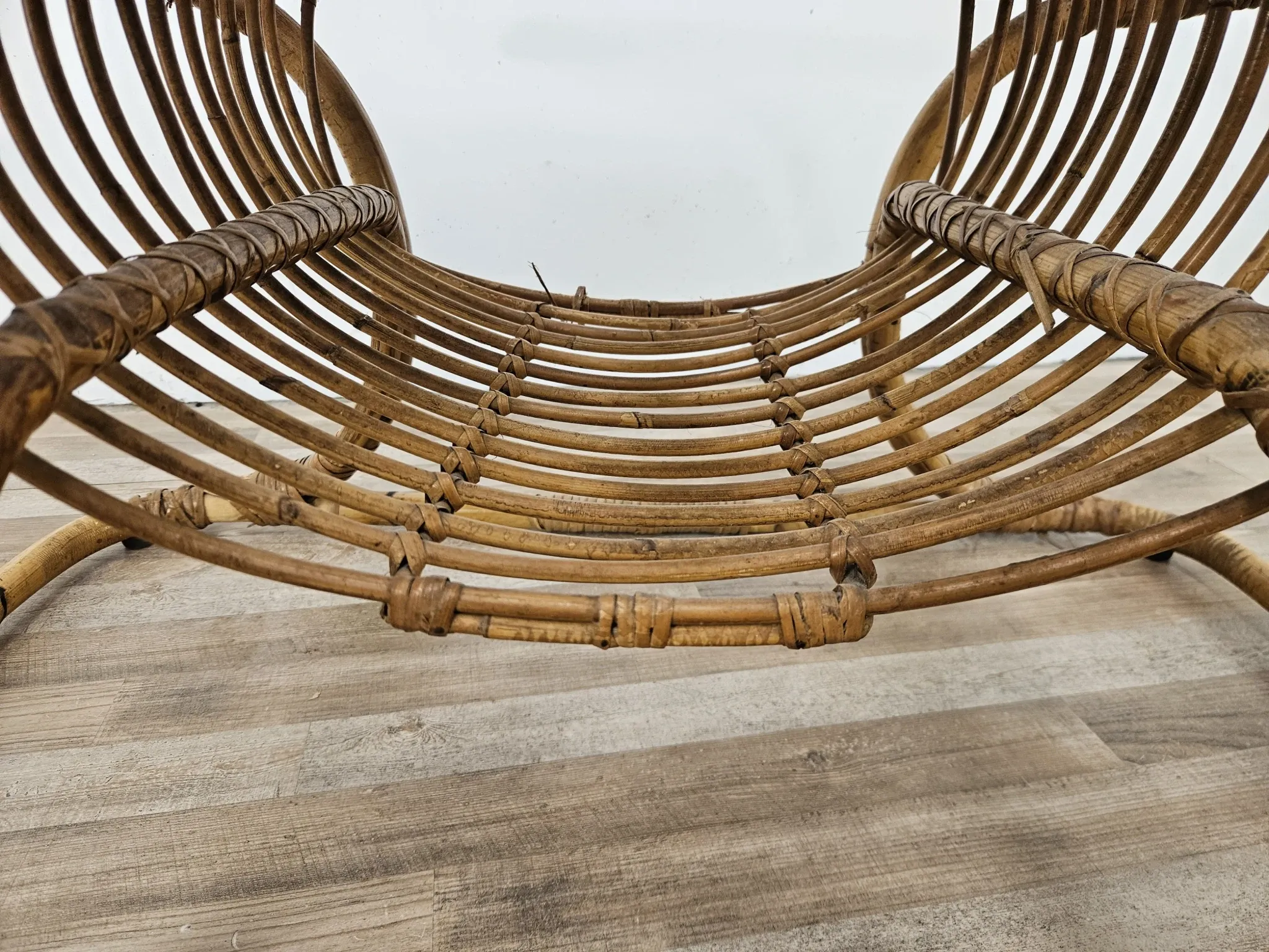Vintage wicker side table, 1970