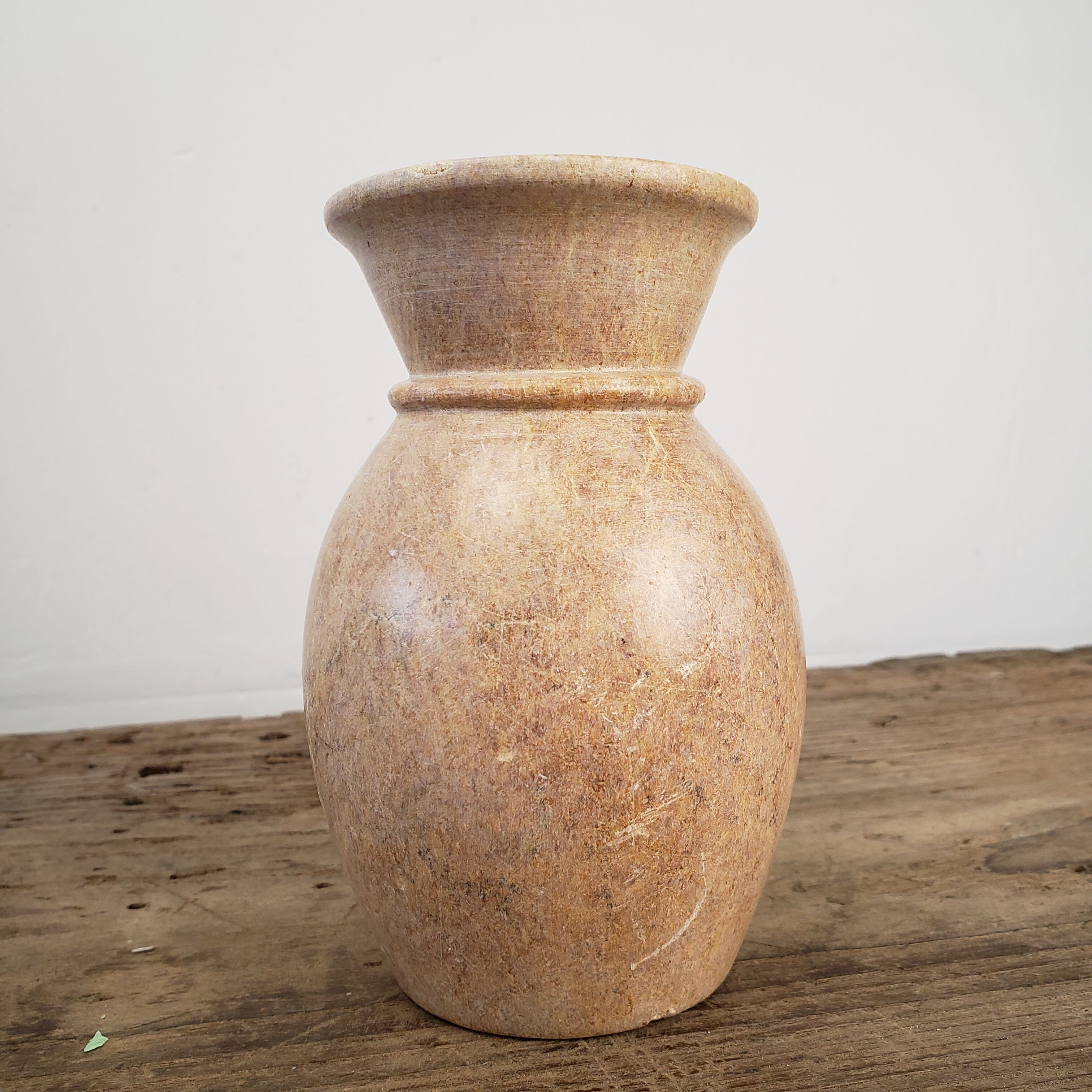 Polished stone vase