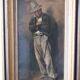 Old peasant with a hat painting