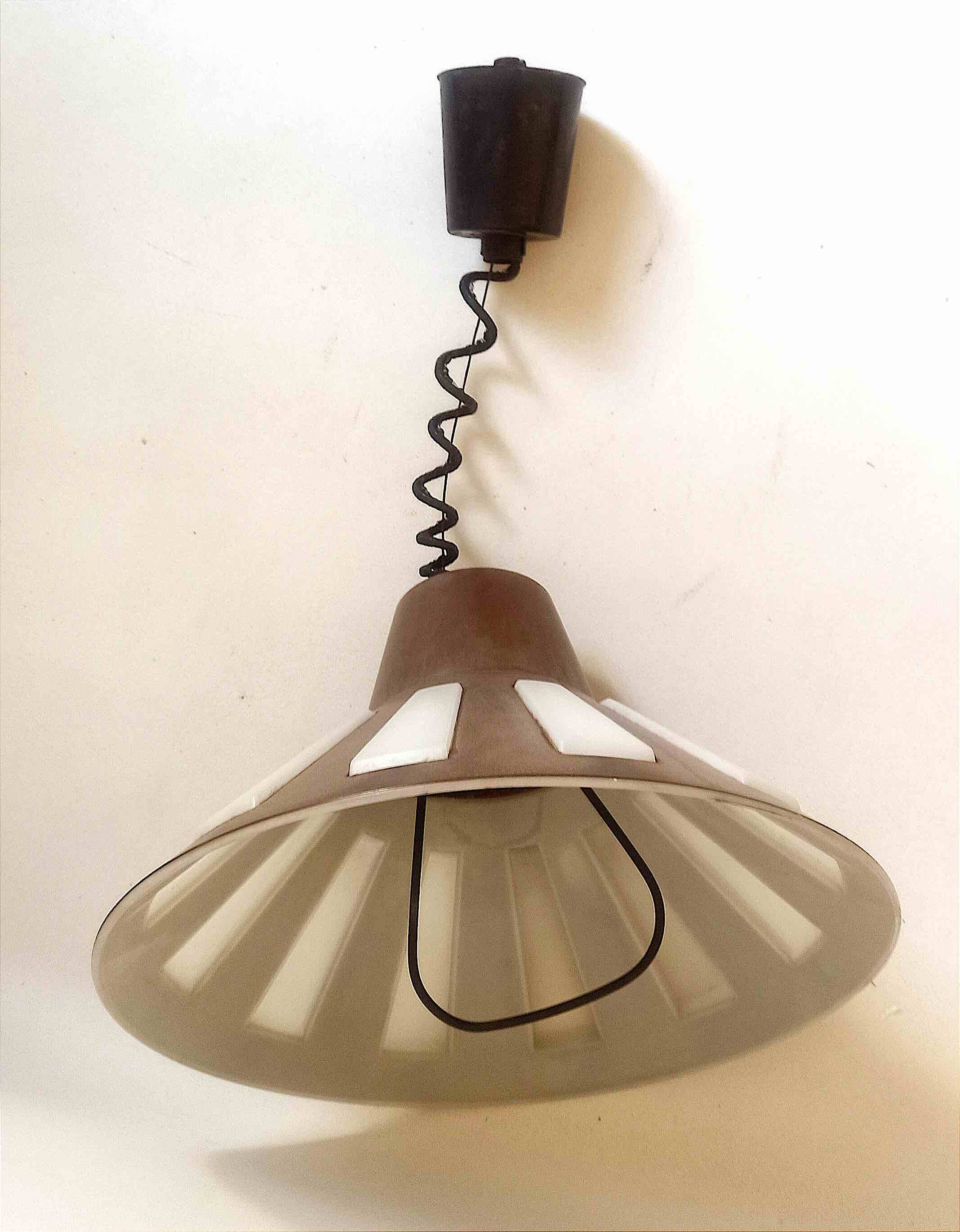 Bakelite pendant light up and down 70s Diameter 40 cm