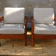 Set of 2 Danish teak lounge chairs by Juul Kristensen 1960