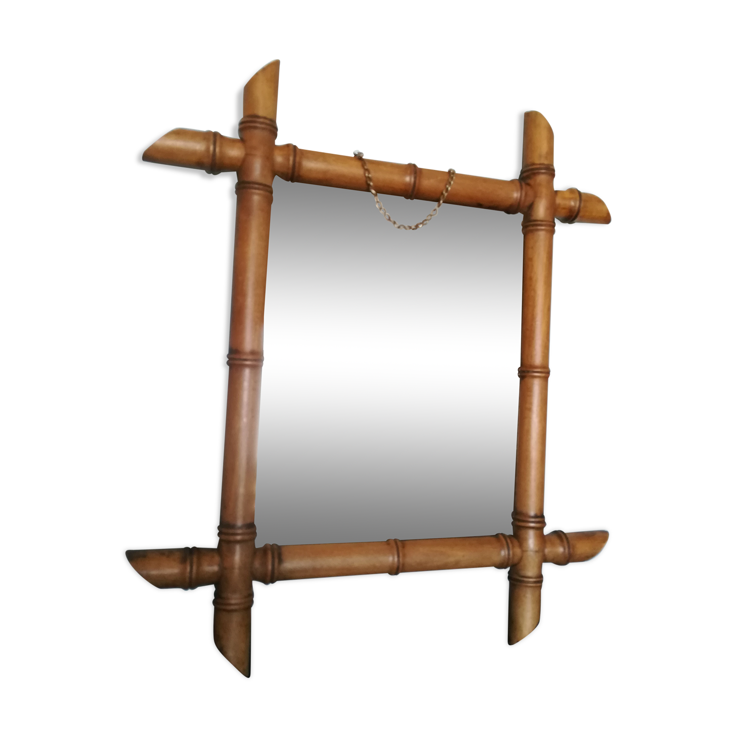 Ancient bamboo-style wooden ice - 47x41cm