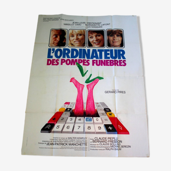 Affiche cinéma originale "L'ordinateur des pompes funèbres" 1976 Trintigniant Darc 120x160 cm
