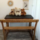 Bureau écolier double bois et noir
