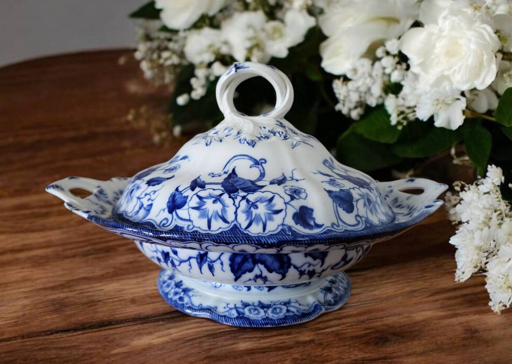 Very old vegetable dish in Creil & Montereau earthenware.