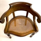Antique office chair Louis Philippe sitting cannée