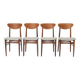 Vintage Danish Teak Dining Chairs, Set of 4, 1960s Scandinavian Mid Century