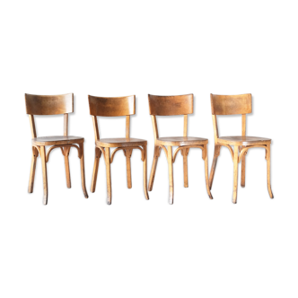 Set of 4 chairs Bistro Baumann 1950