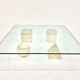Table basse Travertin Metafora, Lella et Massimo Vignelli pour Martinelli Luce