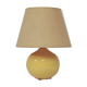 Light yellow vintage table lamp with beige lampshade from Denmark
