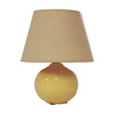Light yellow vintage table lamp with beige lampshade from Denmark