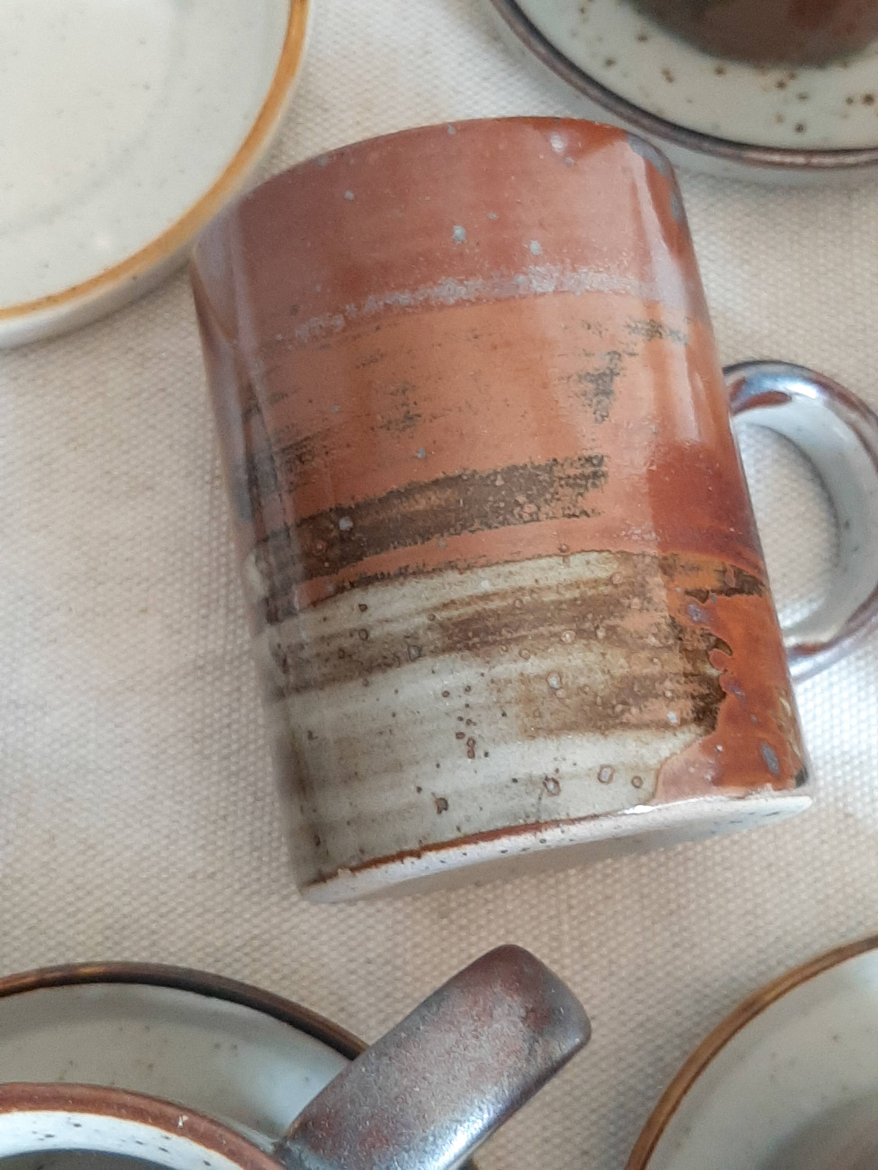 Vintage stoneware coffee mugs