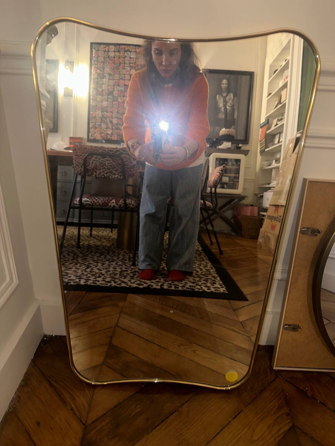 Gio Ponti Mirror 54 x 80 cm Polished Brass Gubi edition