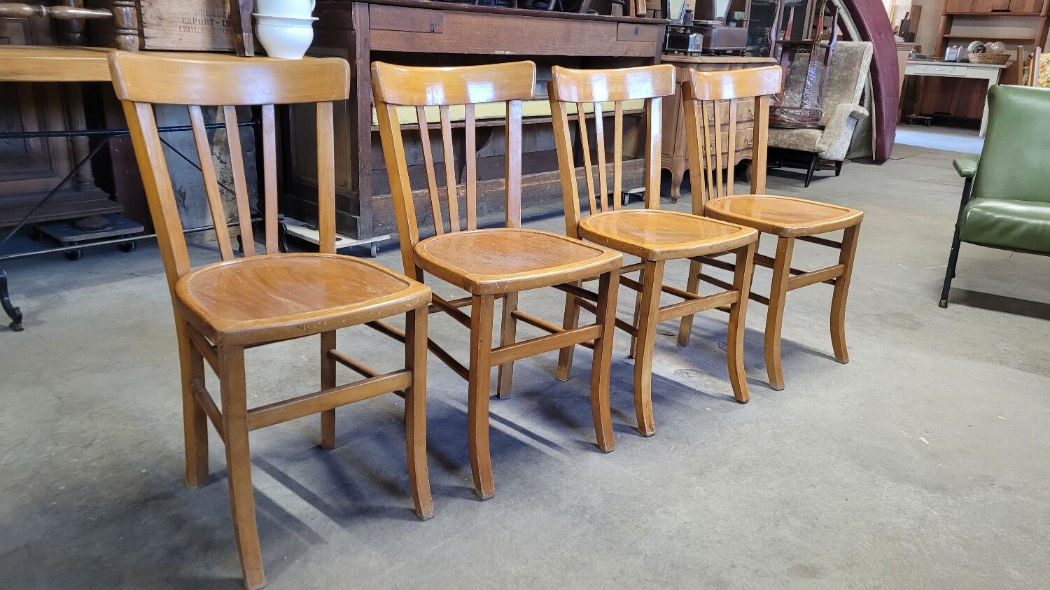 Series of 4 vintage luterma bistro chairs 1950