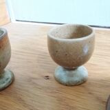 Mismatched stoneware egg cups