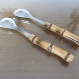 Bamboo sleeve salad cutlery 50s 60s