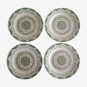 4 assiettes en faïence anglaise