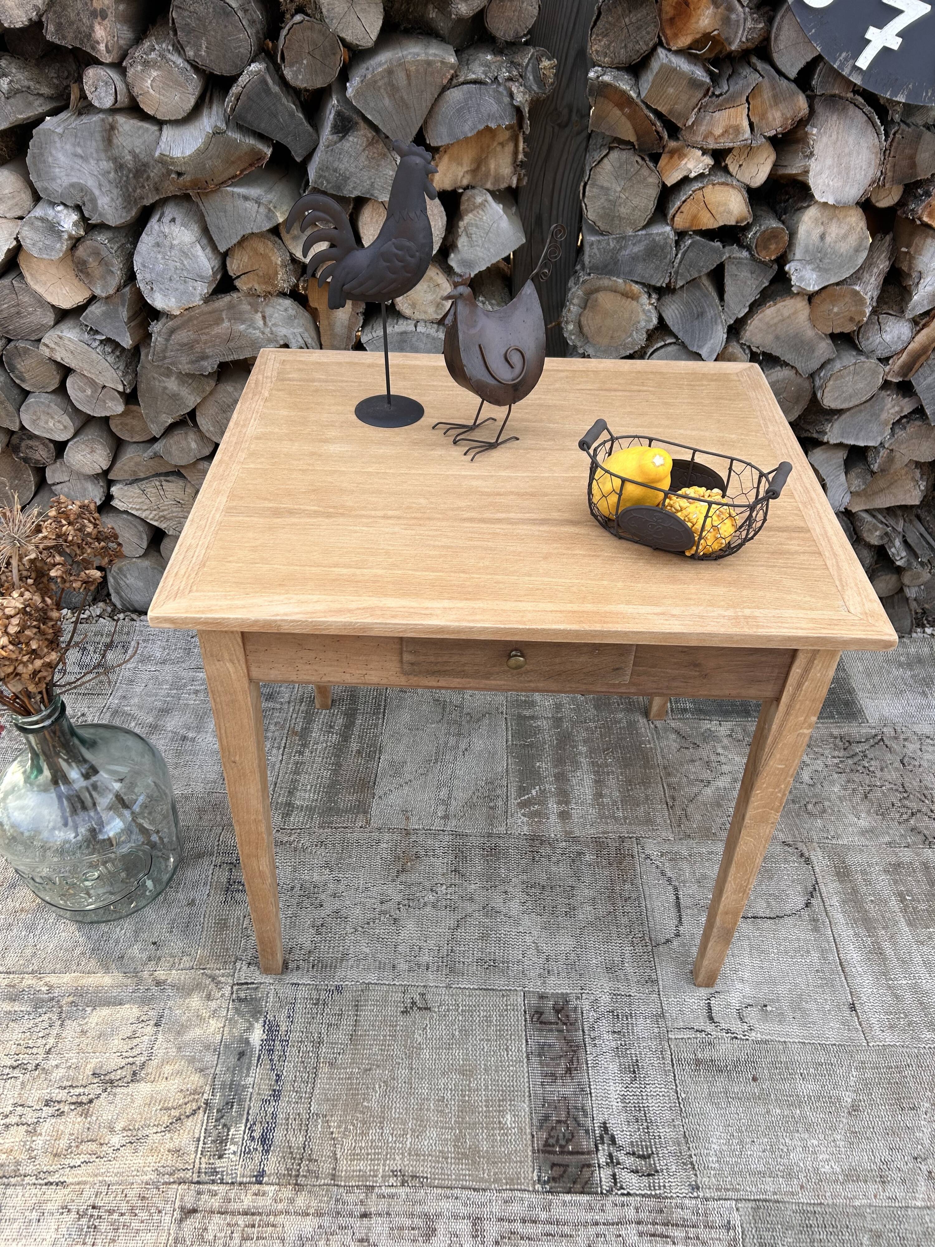 Renovated wooden farmhouse table