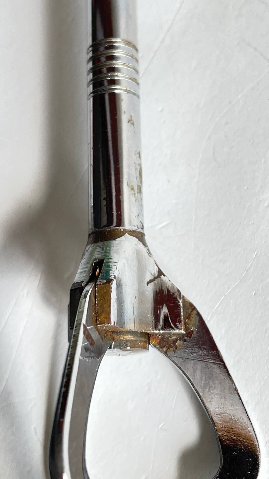 Long vintage chrome metal sugar tongs