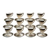 Coffee service for 12 cups Empire, Limoges porcelain, brand "A.F.", circa