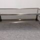 Table basse à 2 plateaux en inox brossé et verre fumé, France vers 1970