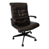 Fauteuil de Bureau Richard Sapper pour Knoll - Cuir Noir Vintage