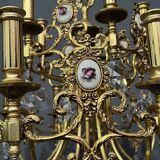 Chandelier with ceramic medallions and Swarovski crystals with 15 light points