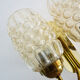 Graewe vintage wall applique double lights, amber bubble glasses. Year 50 60