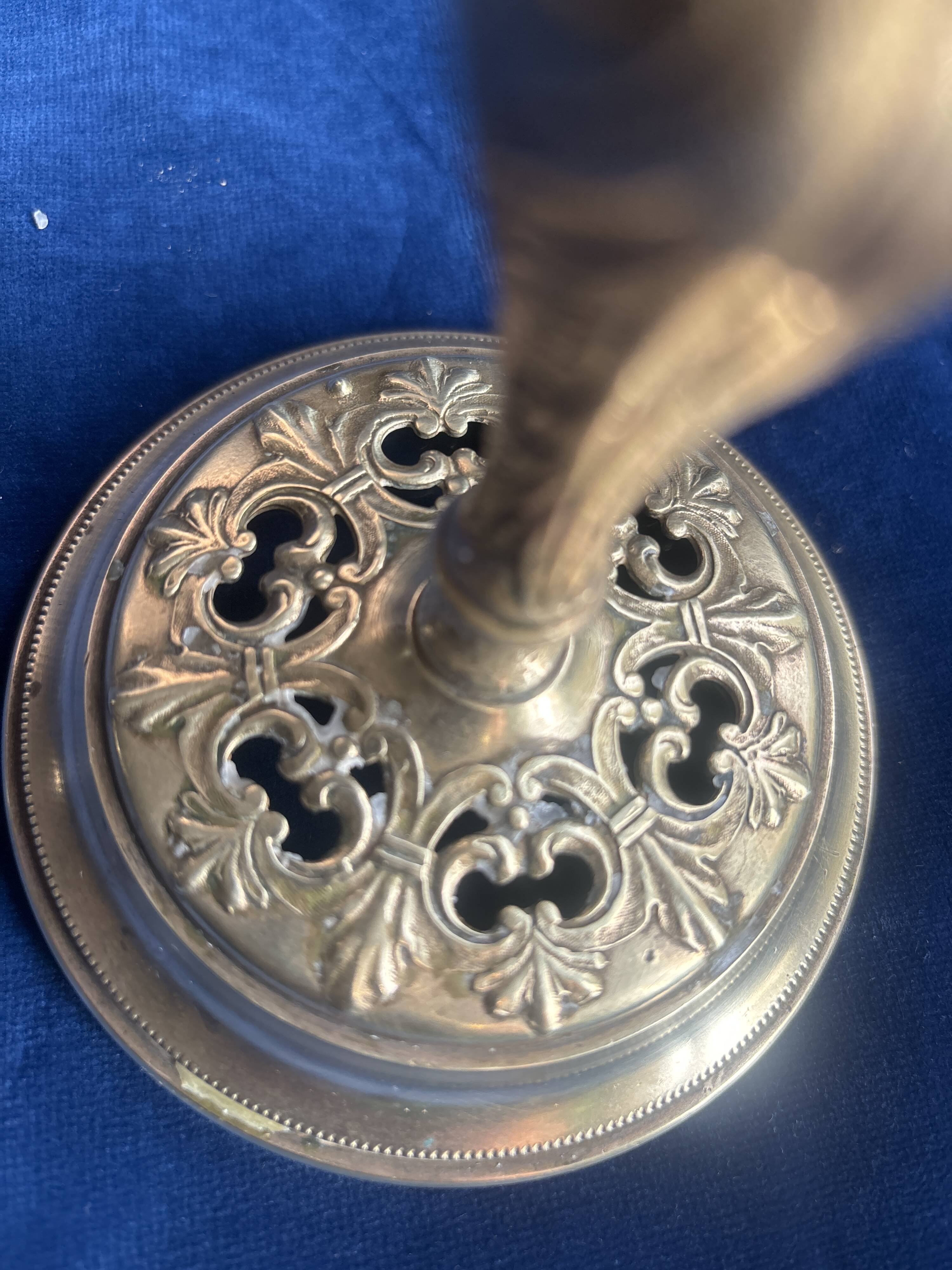 Pair of 19th century bronze candlesticks