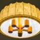 Scandinavian modern adjustable teak & wool pendant lamp from Domus, 1960s