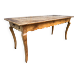 Antique Louis XV style farmhouse table in solid cherry wood.
