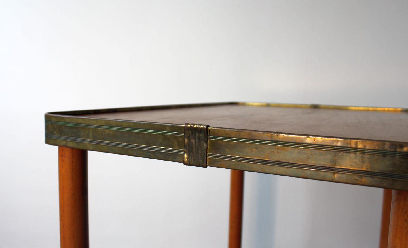 Wooden and brass bar cart, 30s.