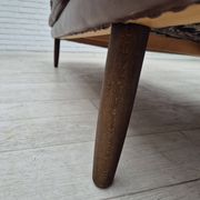 1970s, Danish 3-seater sofa, original brown leather.