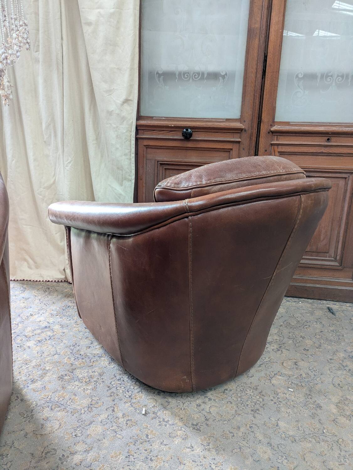 Pair of leather armchairs