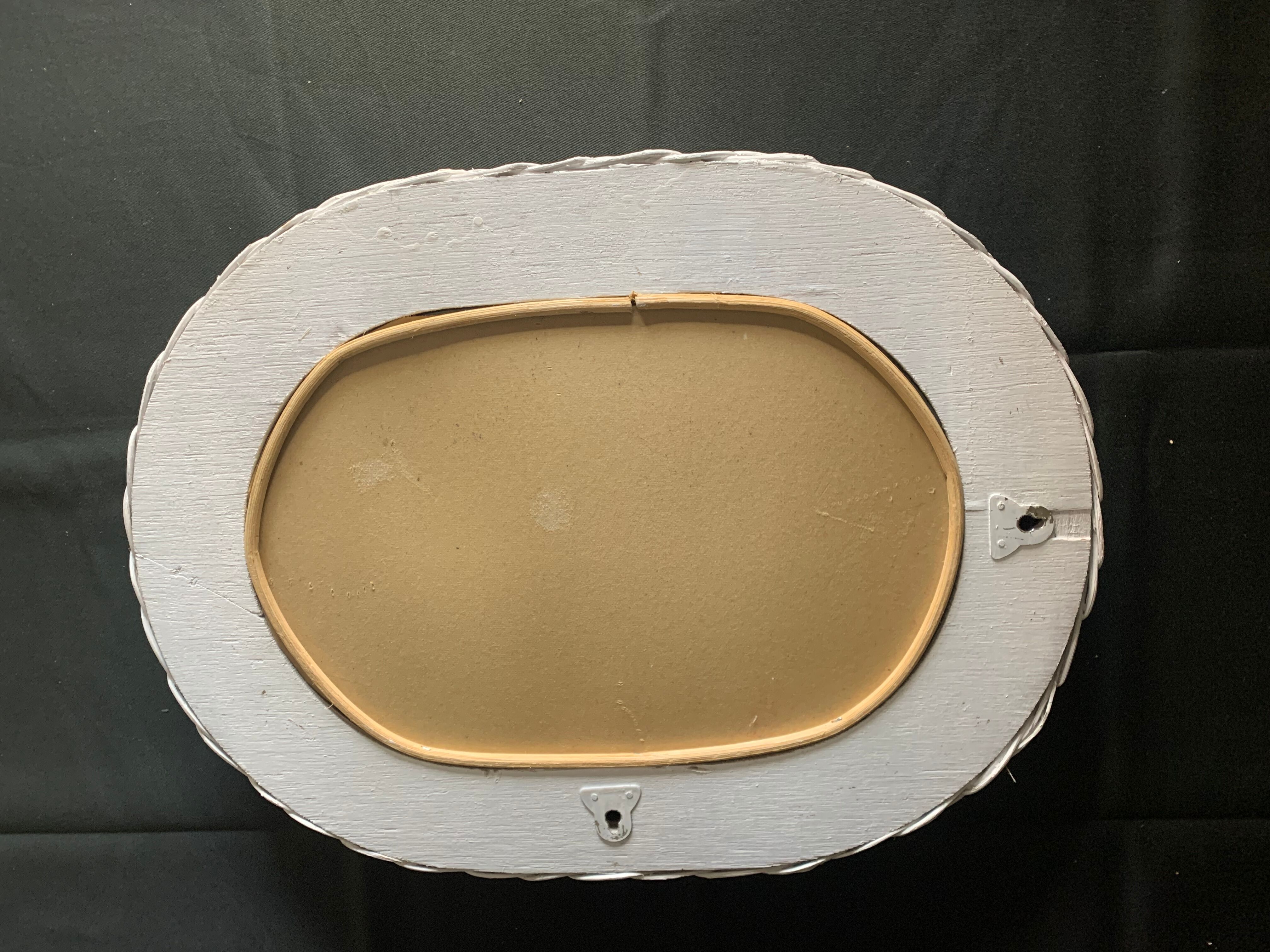 Miroir rotin osier blanc