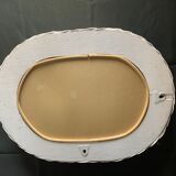 White wicker rattan mirror