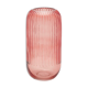 Vase en verre rose à rayures 30cm