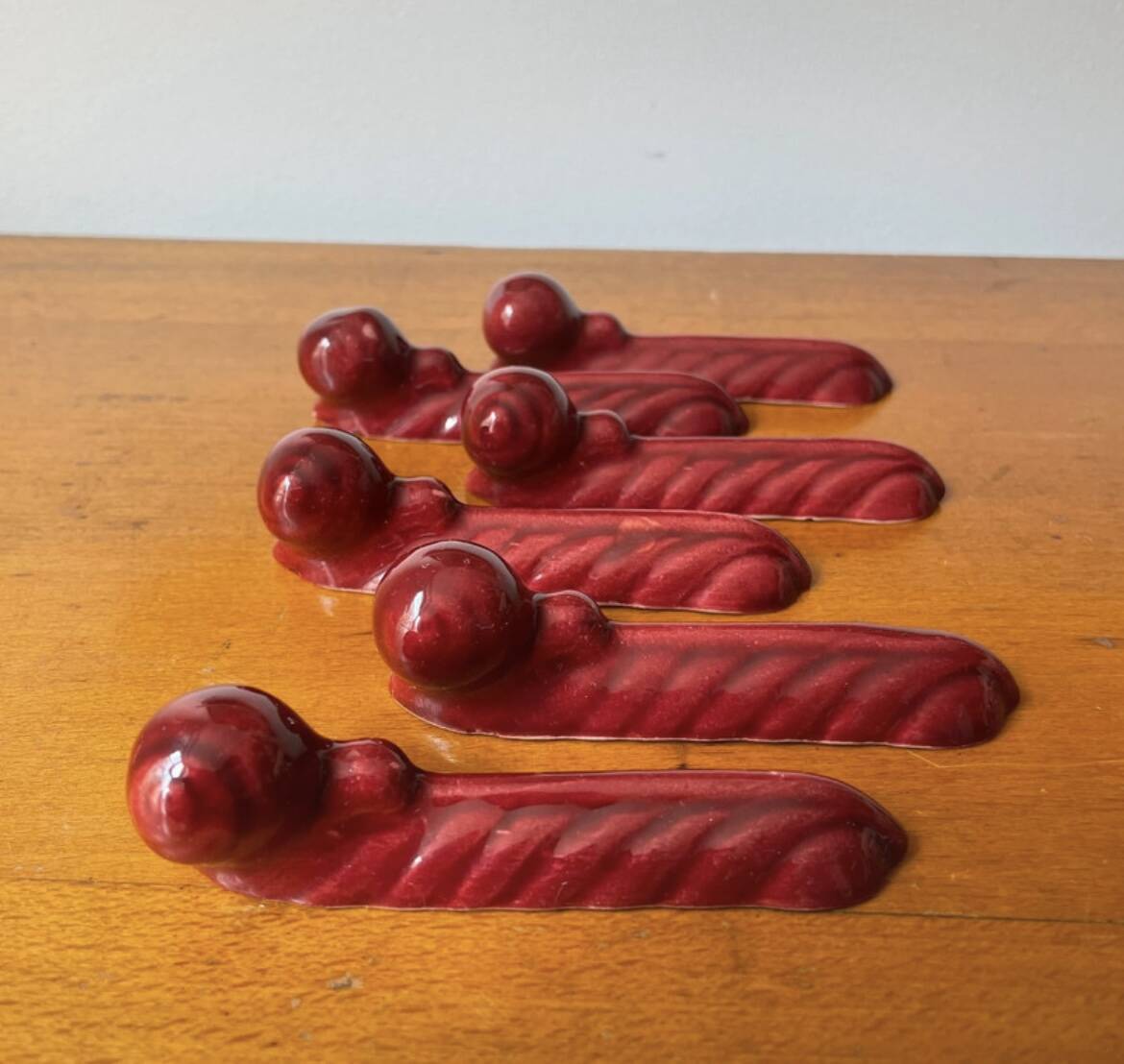 6 porte couteaux escargots céramique vintage