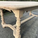 Raw wood farmhouse table