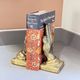 Vintage Gold-Tone Bookend Praying Hands Decorative Bronze Sculptural Book Holder