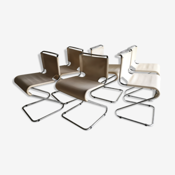 Lot de 6 chaises Biscia, design Pascal Mourgue éd. Steiner