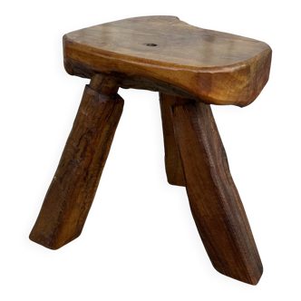 Vintage brutalist tripod stool