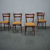 Vintage walnut dining chairs by Mier Topolcany, Czechoslovakia, 1960s, set of 4