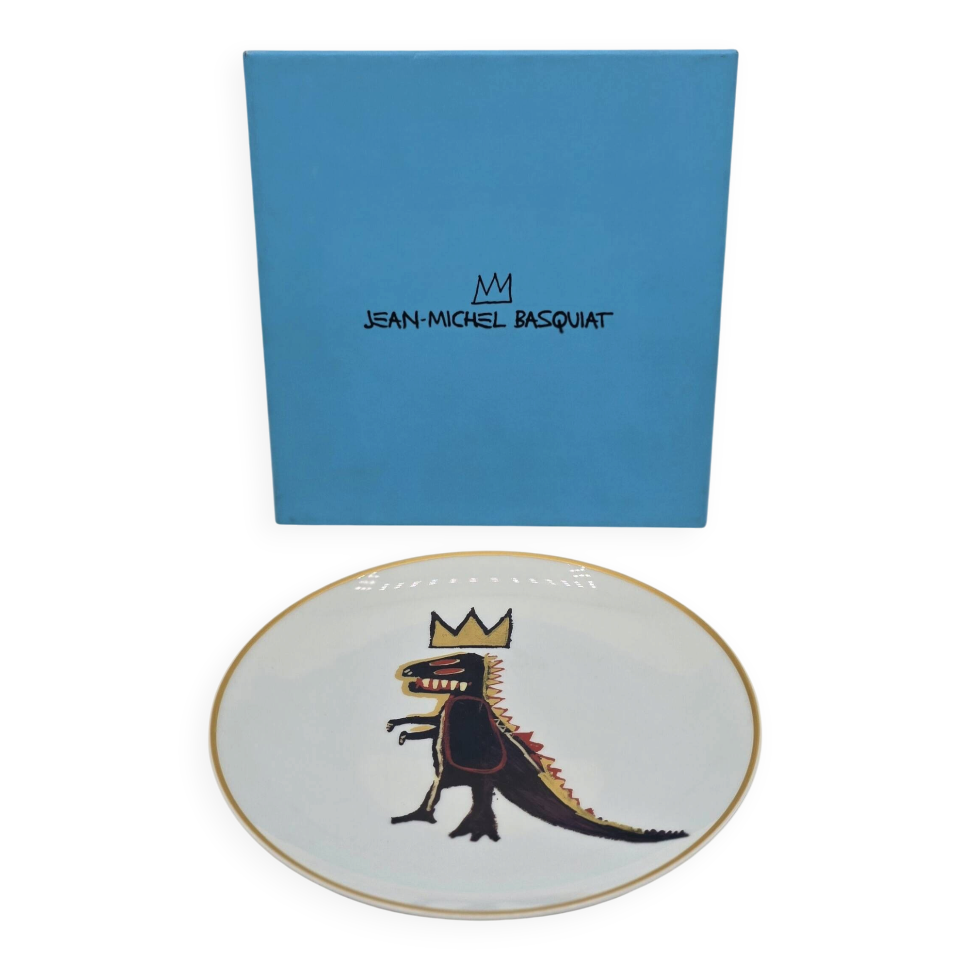 Porcelain plate Jean-Michel Basquiat “Gold Dragon Ligne Blanche”
