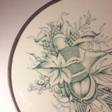 Dessous de plat 21,8cm faïence monté sur métal