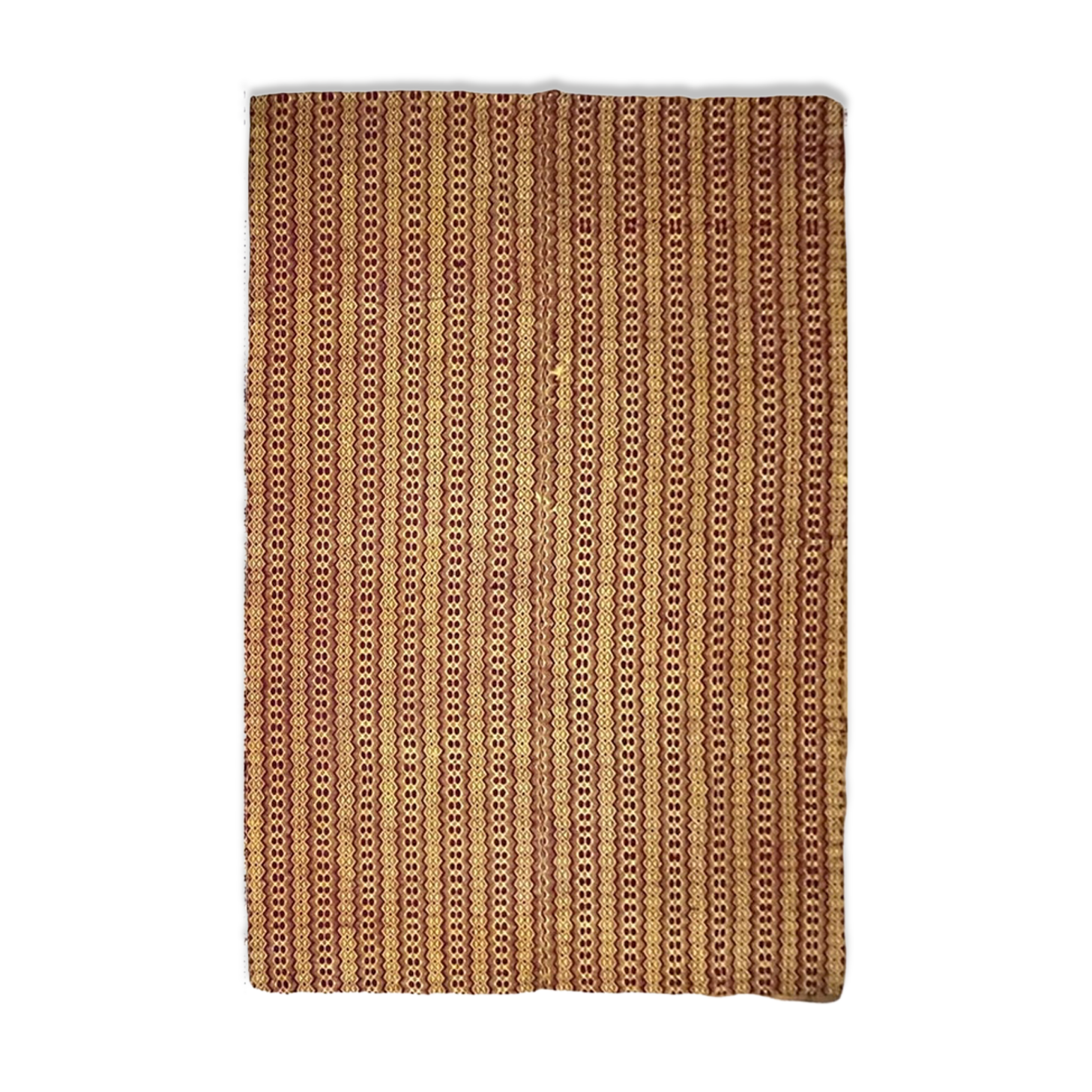 Romanian vintage carpet brown design on a yellow background