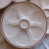 6 vintage pink oyster plates Longwy pottery